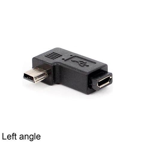 UNI Degree Right Left Angle Mini USB Type A Male To Micro USB Female Adapter Biubiuni