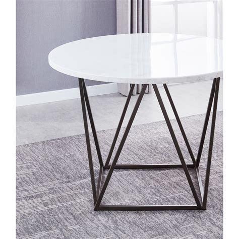 Steve Silver Ramona Rm440wt Contemporary White Marble Top Round Dining