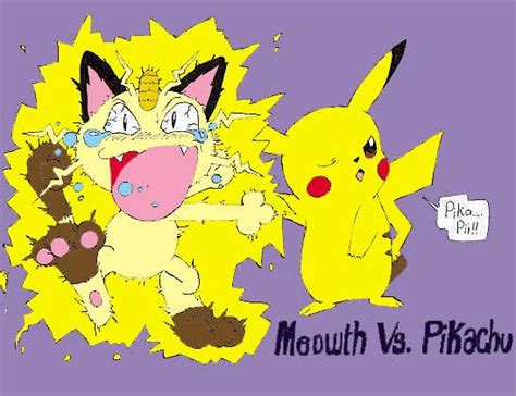 Pikachu Vs Meowth Colored By Wackko200 On Deviantart