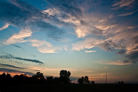 1280x720 Wallpaper Silhouette Of Trees Under Blue Cloudy Sky During