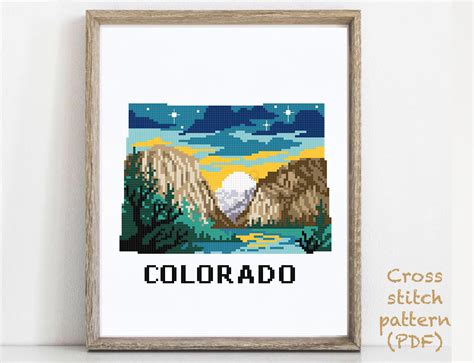 Colorado State Modern Cross Stitch Pattern Nature Counted Etsy