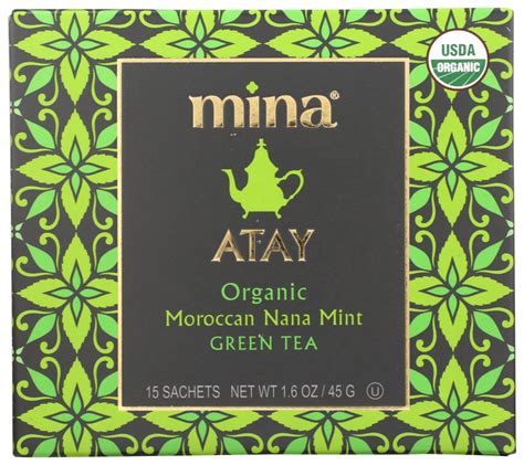 Mina Organic Atay Moroccan Nana Mint Green Tea 15 Count