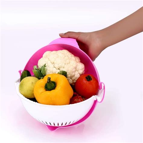 9 In 1 Multifunction Vegetable Cutter With Drain Basket Magic Rotate