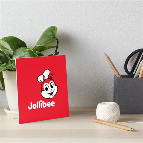 White Jollibee Logo Art Board Print For Sale By Natashaklan Redbubble