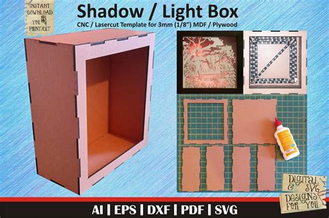 Shadow Box Laser Cut Files Lightbox Svg Files Dxf Files For Laser