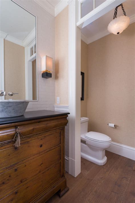 Formal Powder Room With Chest Of Drawers Powder Room Sink Vanity