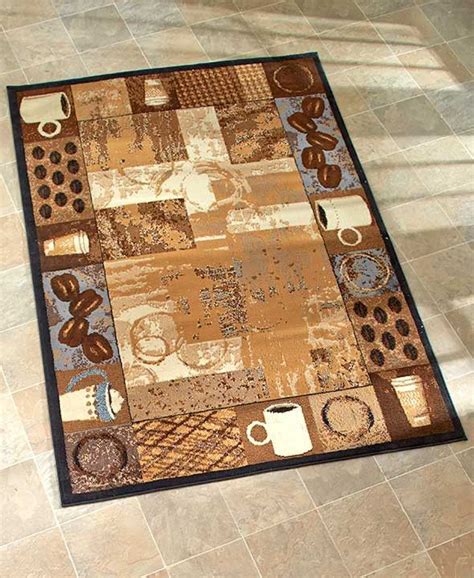 Coffee Themed Kitchen Rugs Accent Runner Area Stain Resistant Kitchen