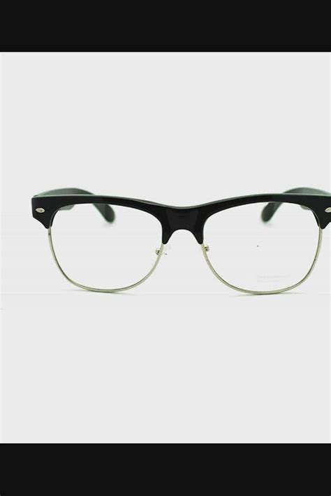 Classic Retro Nerdy Geek Half Rim Horned Horned Eye Glasses Black C511yfdzuvt Video Video