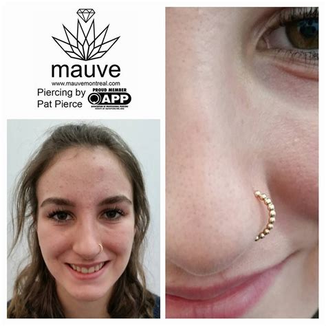 Where Is Yours Healed Nostril Piercing With Yellow Gold Oak Tier By