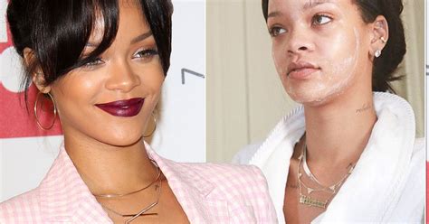 See Rihanna Make Up Free Singer Looks Just As Good Au Naturel In Candid Snaps From Photoshoot