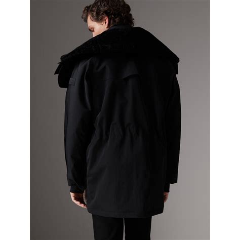 Detachable Shearling Collar Modular Jacket With Warmer In Black Men