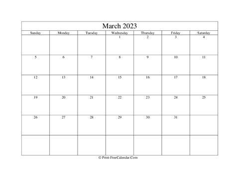 March 2023 Editable Calendar With Holidays