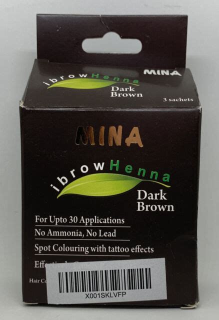 Mina Ibrow Henna Kit Semi Permanent Up To 6 Weeks Brow Dark Brown For Sale Online Ebay