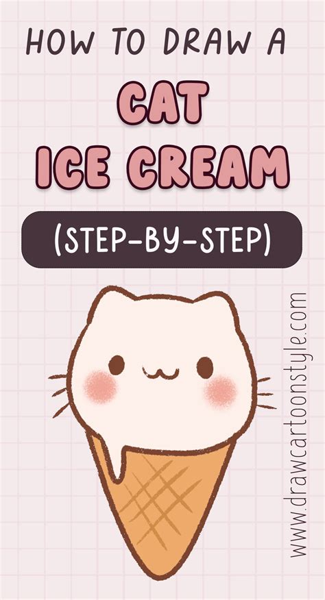 How To Draw A Cat Ice Cream Step By Step