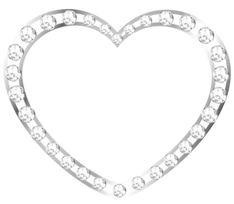 Silver Heart With Diamonds (PNG) | Official PSDs png image