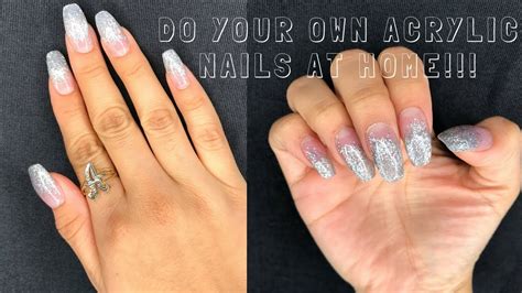 Acrylic nails are a type of artificial nail extensions applied on top of your natural nails. Watch me do my OWN acrylic nails at home! You can too!!! (glitter nails) - YouTube