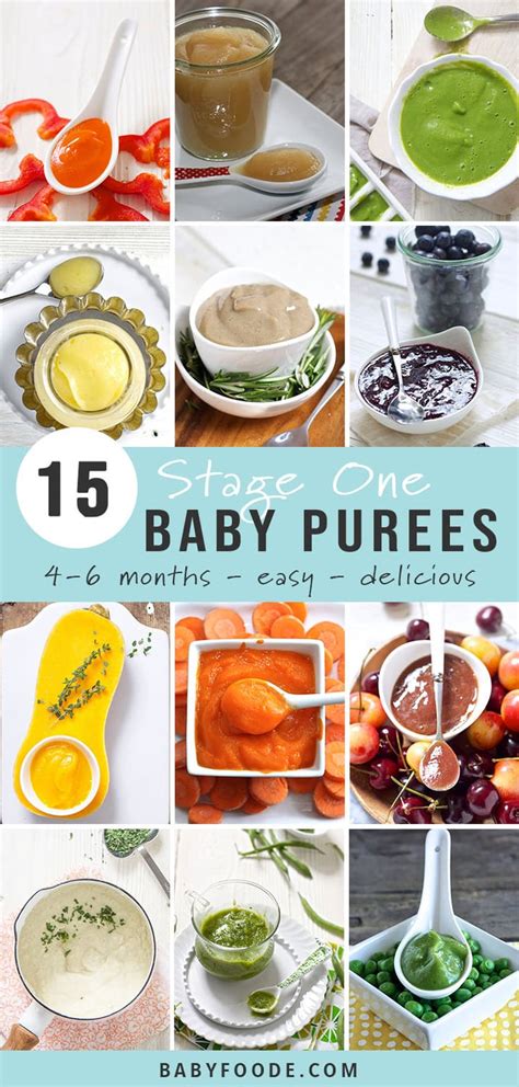 In this post, you'll find a feeding guide for the first year. 15 Stage One Baby Food Purees (4-6 Months) - Baby Foode