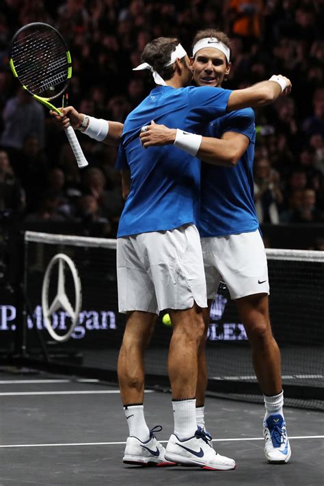 Photos Rafael Nadal And Roger Federer Win Their Doubles Debut In The