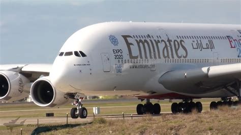Emirates, dubai, united arab emirates. Emirates A380-861 Takeoff from Brisbane Airport - YouTube