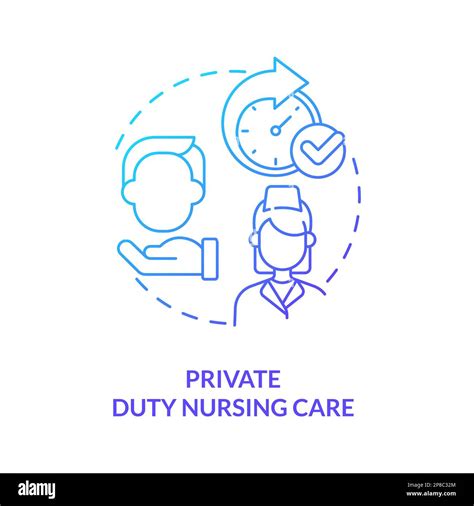Private duty nursing care blue gradient concept icon Stock Vector Image