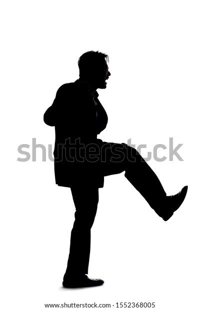 Silhouette Backlit Model Posing Businessman On Stock Photo 1552368005