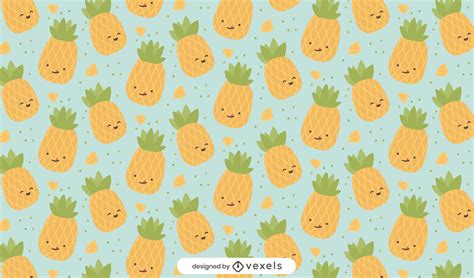 Cute Pineapples Pattern Design Vector Download