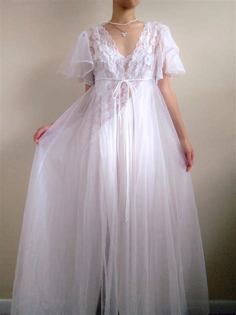 1970s Vintage Val Mode Angelic Bridal Nightgown And Peignoir Etsy
