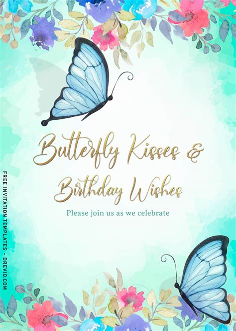 7 Watercolor Butterfly Birthday Invitation Templates For All Ages