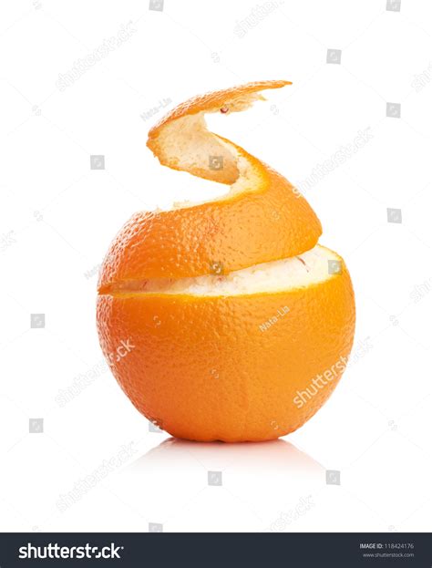 Orange Peeled Spiral Skin Isolated On Stock Photo 118424176 Shutterstock