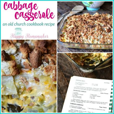 Cabbage Casserole Old Church Cookbook Recipe Mrs Happy Homemaker