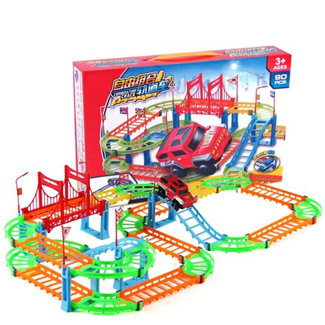 Variety Double Track Car Educational Toys Assembled Rapid Rail Car Toys