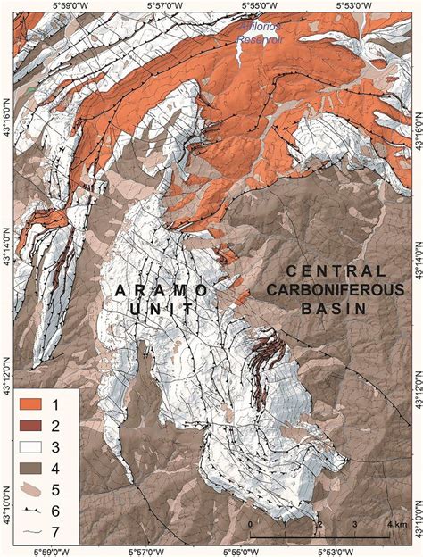 Geological Scheme Of The Sierra Del Aramo 1 Dolomites Limestones