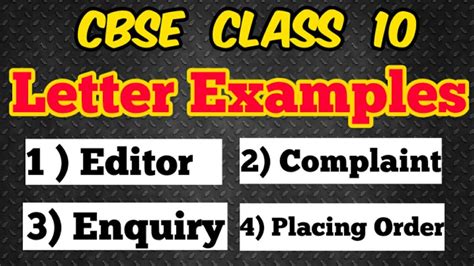 Letter Writing Formats Of All Types Of Letters For Class 10 Cbse Board