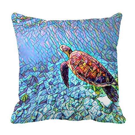 Phfzk Nautical Ocean Pillow Case Sea Turtle In The Deep Sea Pillowcase