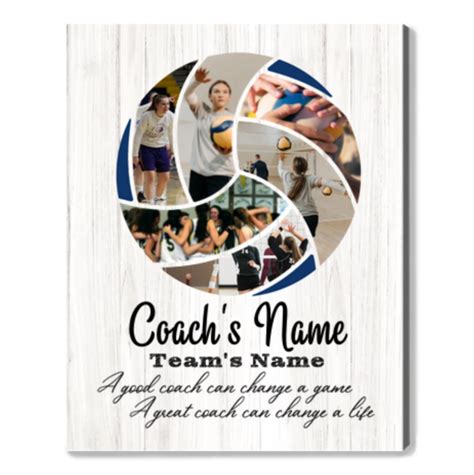 custom volleyball coach photo collage canvas thank you t for volleyball coach appreciation t