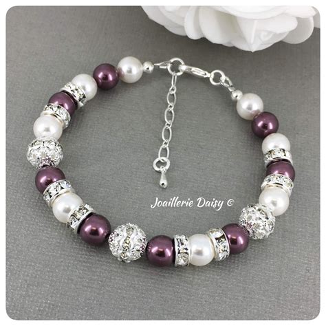 Check spelling or type a new query. Gift for Bridesmaids, Swarovski Burgundy Pearl Bracelet ...