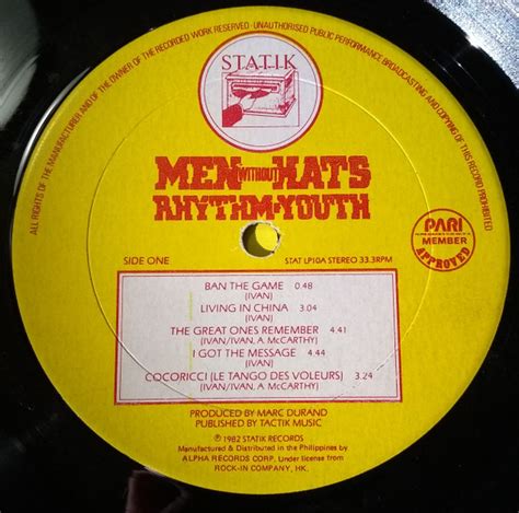 Men Without Hats Rhythm Of Youth 1982 Vinyl Discogs