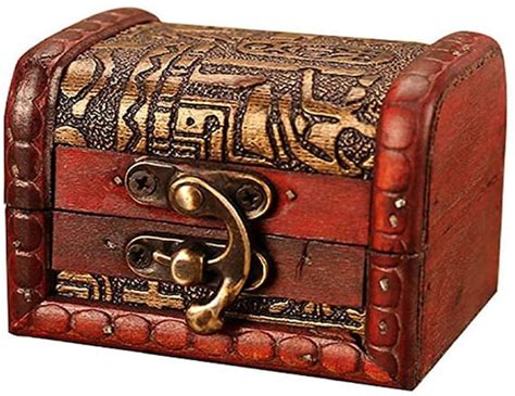 Small Wooden Treasure Chest W Ornate And Antique Style Finish Etsy