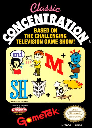 A nintendo entertainment system version was also released by gametek. Play Classic Concentration Nintendo NES online | Play ...