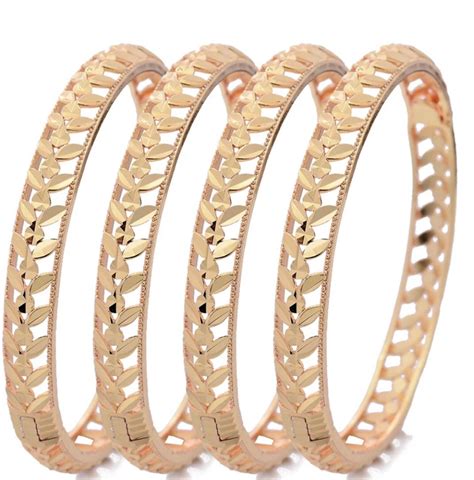 24 Real Gold Plated Dubai Bangle Jewelry Openable Bangles 2 Etsy