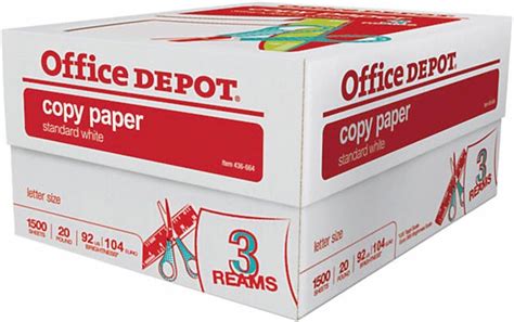 Buy Office Depot 3 Ream Case Copy Fax Laser Inkjet Printer Paper 8 12