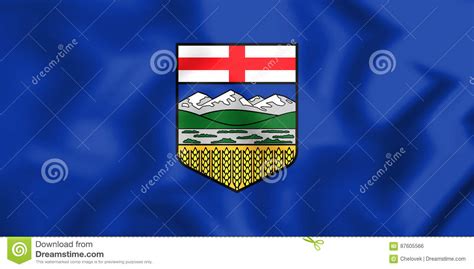 On 1 june 1968, the flag of alberta, canada was adopted. 3D Flag Of Alberta, Canada. Stock Illustration ...