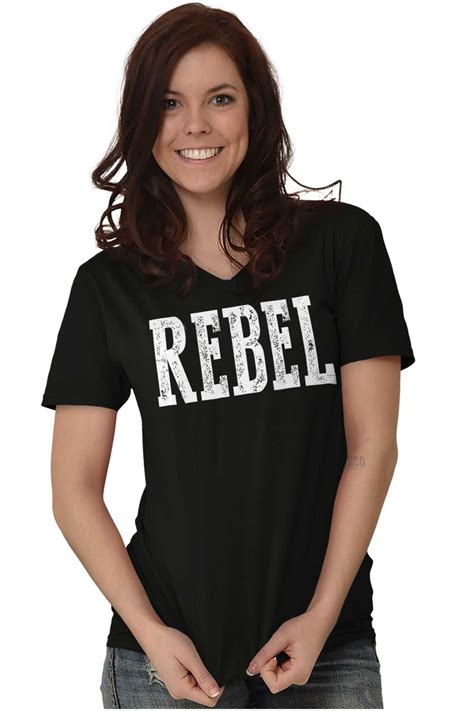Rebel Troublemaker Attitude Personality Sass V Neck T Shirts Tees For