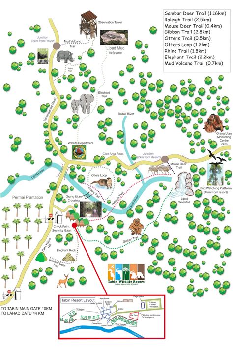 Road Trail Map Tabin Wildlife Resort