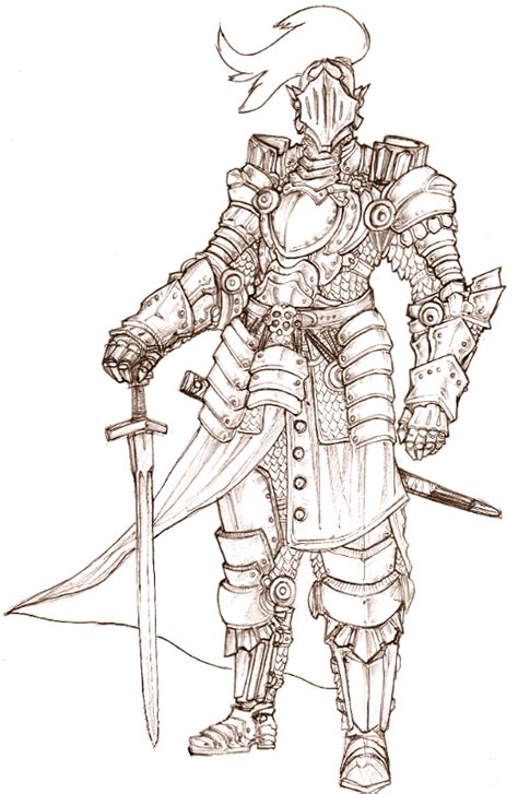 Learn to draw the human figure first; Knight In Armor Drawing at GetDrawings | Free download