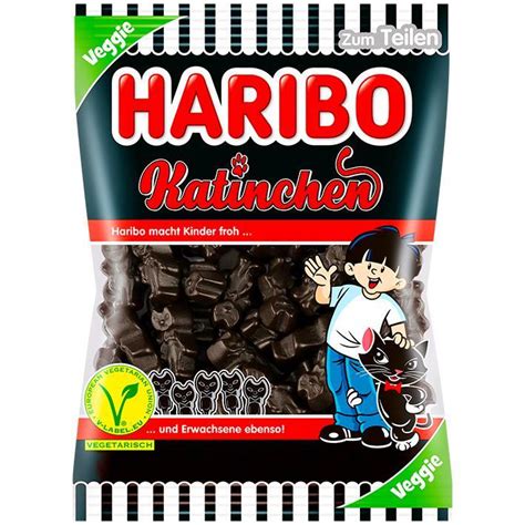 German Haribo Katinchen Black Licorice Cats Veggie Economy Candy