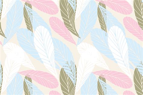 10 Simple Leaves Seamless Patterns In Pastel Colors 27811