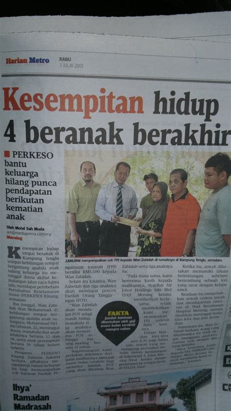 Berita harian malaysia hari ini. budak bakong: lanjutan kes kemalangan maut pembaca meter ...