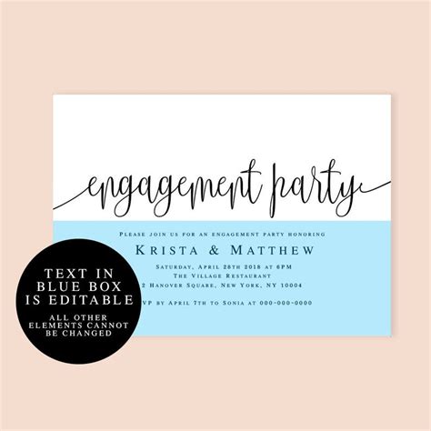 Engagement Templates Engagement Party Invitation Printable Etsy