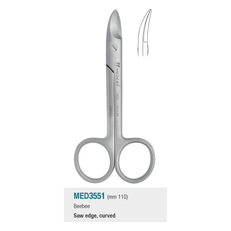 Medesy Scissors Crown Beebee Curved With Saw Edge 110mm